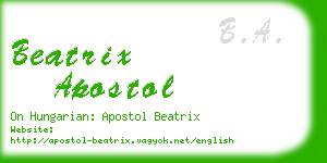 beatrix apostol business card